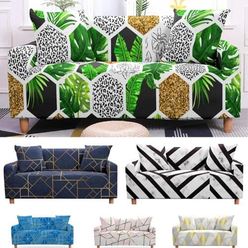Geometric Marble Sofa Cover Sectional Sofa Covers Couch Cover Elastic Sofa Cover Stretch Sofa Cover Armchair Slipcovers L Shape