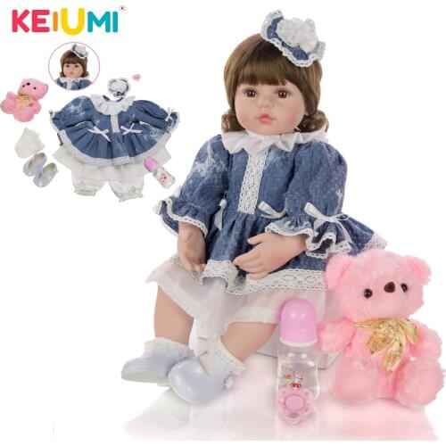 KEIUMI As Princess New Style Cute 60 cm Fashion Reborn Baby Doll Realistic Reborn Menina Boenca For Childrens Day Gift