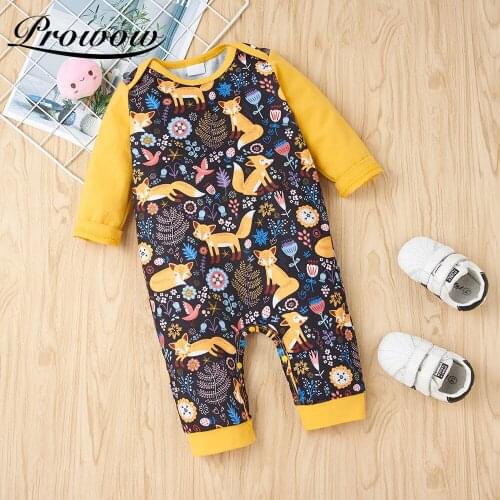 Prowow Fox Mens Baby Clothes Patchwork Kids Boys Clothing For Newborns Jumpsuit Cotton Baby Rompers Childrens Overalls Boys