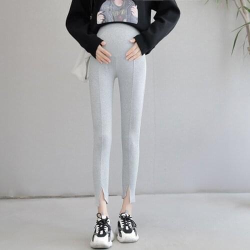2020 New Style Autumn Pure Cotton Leggings for Pregnant Woman Fashion Korean-style Pregnant Women Abdominal Support High-waisted
