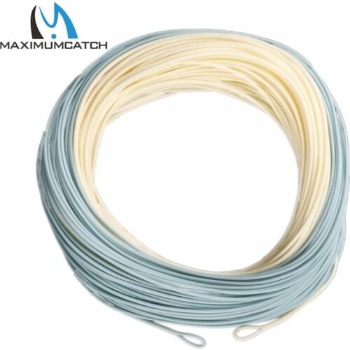 Maximumcatch Bonefish Fly Line 100 FT 8WT Sand / Blue Color With 2 Welded Loops Saltwater Fly Fishing Line