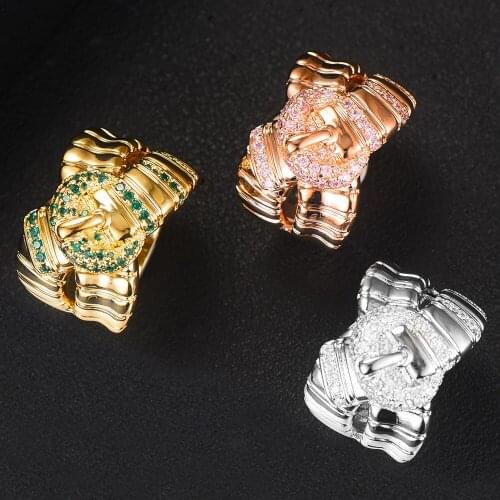 Blachette Trendy Dubai Noble Luxury Stackable Wedding Rings for Women Bridal Engagement Jewelry Cubic Zirconia CZ Accessories