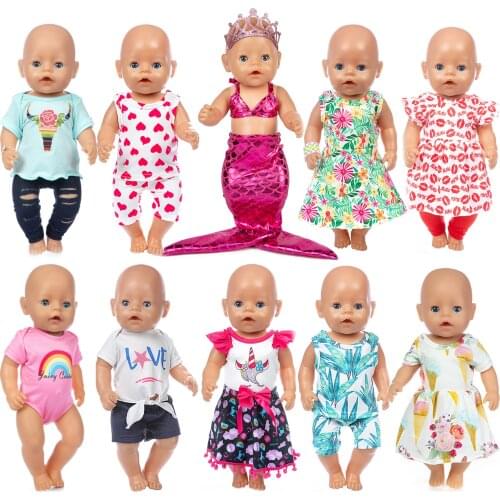 Fashional Suit Fit 17inch 43cm Doll Clothes Born Baby Suit For Baby Birthday Festival Gift