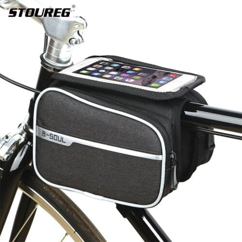Rainproof MTB Bicycle Front Bag 5.8-6.2inch Mobile Phone Case Mountain Bike Bag Bicycle Top Tube Bag Cycling Accessories