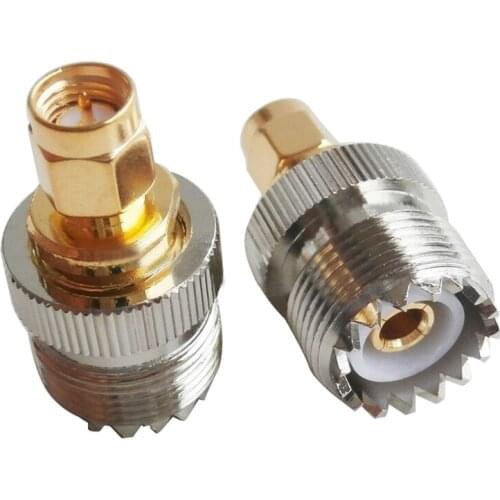 2x SMA Male to UHF Female SO239 SO-239 Jumper Plug RF Adapter Connect PL-259 Gold