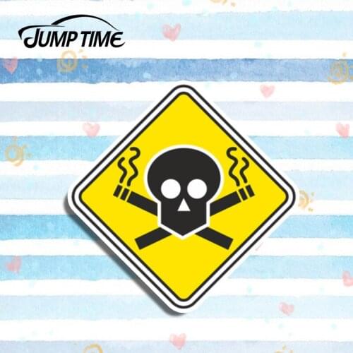 Jump Time 13cm x 13cm Stop Smoking Warning Sign Decal Funny Car Styling Vinyl Cool Graphic Window Bumper Decor Car Stickers