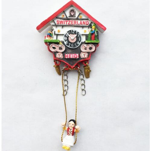 Switzerland tourist souvenir collection decoration with hand gift ideas swing swing clock stereo magnetic stickers refrigerator