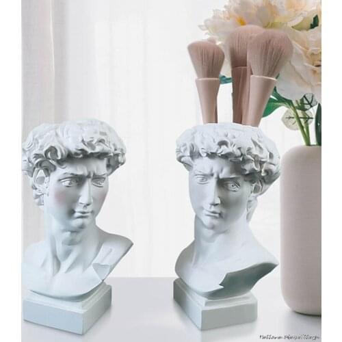 Modern Nordic Style Creative Portrait Vase Human Head Flower Vases Decorative Ornaments Resin David Home Flowers Art Decor