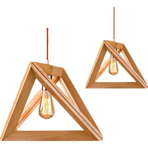 BLUBBLE Modern Wood Pendant Lights AC 85-265V Geometry 30*30cm Hanglamp Parlor Hollow Out Pendant Lights Bedroom Pendant Lamp