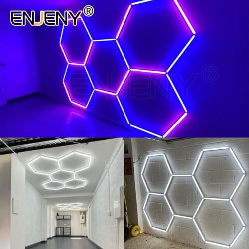 Customized led Night lamps honeycomb hexagonal LED working ceiling light for car wash workshop show room Home Decoration