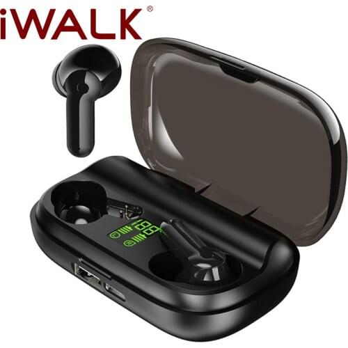 IWALK TWS Wireless Earbuds with 2000mAh Power Bank Charging Box Binaural Call Bluetooth 5 Earphone Touch Control Stereo Headset