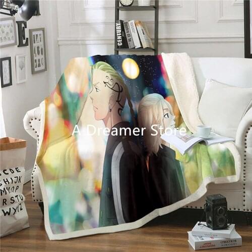 Anime Blanket Bedding Throw Weighted Blanket Tokyo Revengers Plush Sherpa For Beds Square Warm Camping Home Fleece Blankets
