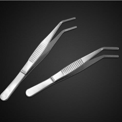 Mobile Phone Repair Tweezers Thickened Stainless Steel Tweezers Round Head Toothed Dressing Tweezers Straight Bent Clip Tool