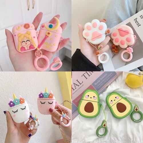 3D Cute Cartoon Cat Claw Girl Silicone Earphone Case for Apple AirPods 2/1 Wireless Bluetooth Earphone Case
