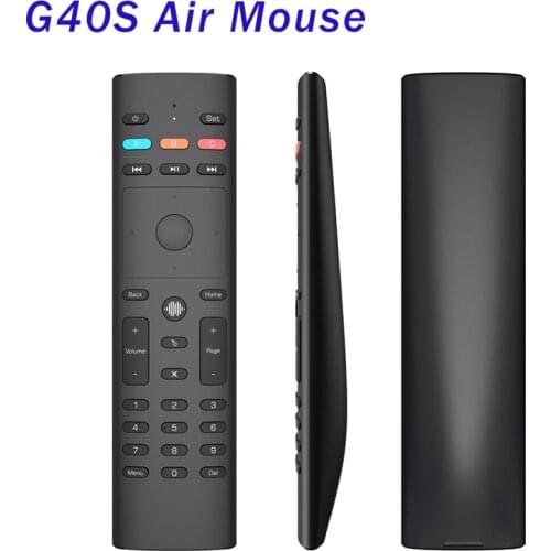 Newest G40S Voice Search 33 Keys Gyro IR Learning 2.4G Wireless Mini Kyeboard Remote Control G40 for Android Smart TV Box PC