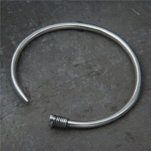 Design Thailand Chiang Mai Handmade Silver Bracelet nail nail Sterling Silver S925 Thai silver simple Bracelet lovers