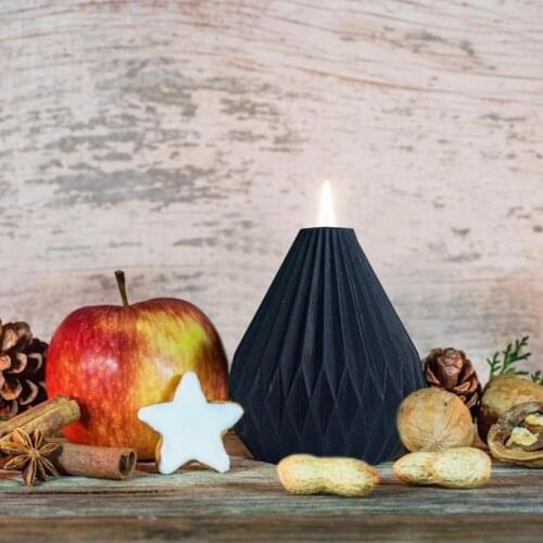 Candle Mold Pear-shaped Silicone DIY Handmade Mould Aromatic Wax Soap Making Candle Mold Geometric Lines Folds Dropshipping