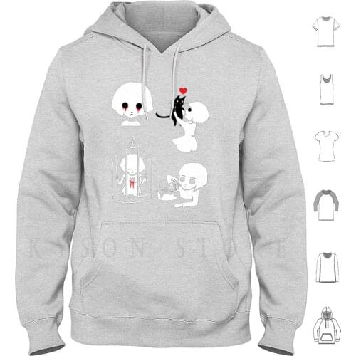 Fran Bow-B / W Pattern Hoodie Long Sleeve Fran Bow Fran Bow Midnight Mr Midnight Video Game Horror Adventure Blood