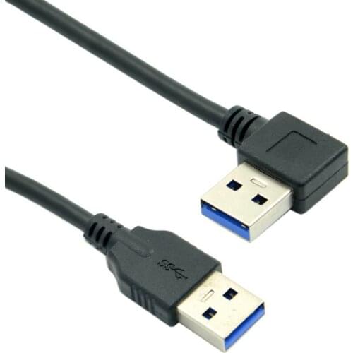 90 Degree Right Angled USB 3.0 A Male to Straight USB3.0 A Male Data Cable 40cm