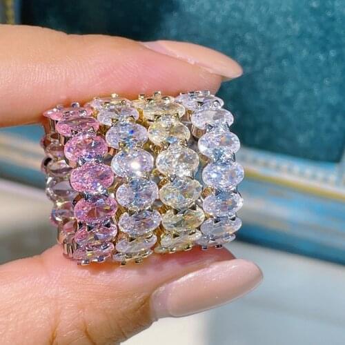 High Quality Luxury Hand Made Water Drop Cubic Zirconia Ring Engagment Wedding Band Finger Rings For Women Gift J1896