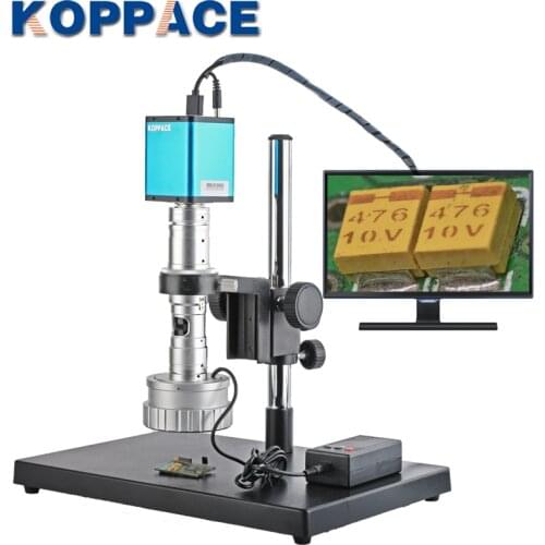 KOPPACE 23X-153X 2 Million Pixels 3D Industrial Microscope Lens 360 Degrees Manual Rotation Lens Can Take and Record Video