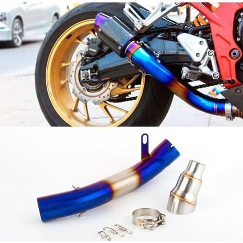 Motorcycle Modified Exhaust Middle Link Pipe Mid Section for Honda CB650F CBR650F 2014-2018 and CB650R CBR650R 2019-2020