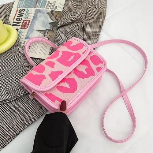 Fashion Women Leopard Printing PU Leather Crossbody Shoulder Messenger Bag Casual Ladies Mini Handbags Flap Purse