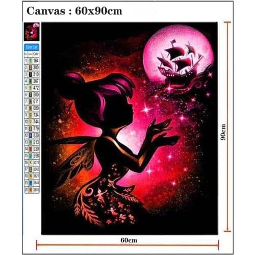 Disney Full Square Diamond Painting Tinker Bell 5D DIY Princess Diamond Embroidery Cross Stitch Kit Handmade Gift Home Decor