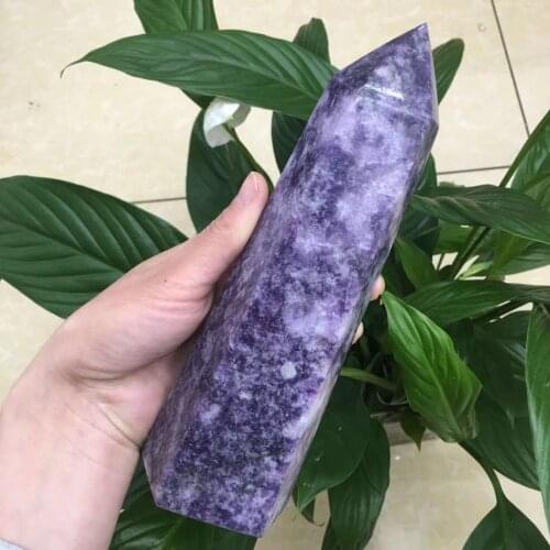 Natuurlijke Paarse Kleur Paars Mica Crystal Quartz Stone Obelisk Wijst Healing Kamer Decora