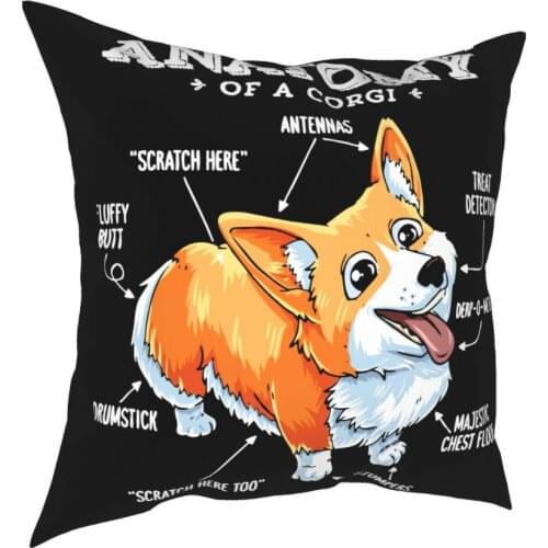 Corgi Dog Puppy Pup Square Pillow Case Polyester Throw Pillow Customized Cushion Covers