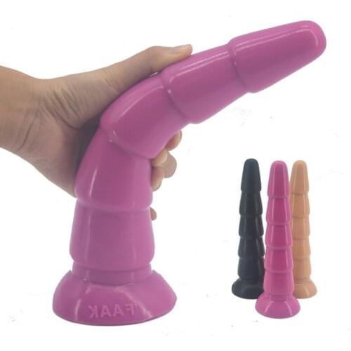 New FAAK 26.7*5.6cm super long anal sex toys large knotted anal dildo suction women man masturbator sex products flexible penis
