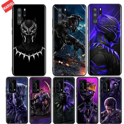 Silicone Cover Marvel Black Panther For Huawei P50 P40 P30 P20 Pro P10 P9 P8 Lite E Plus 2019 2017 Phone Case