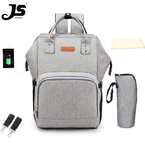 Jusanbaby Mummy bag Diaper backpack multi-function large capacity Backpack Mummy shoulders bagMummy bag USB mother and baby bag