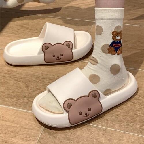 Four Seasons Eva Non-Slip Deodorant Slippers Indoor And Outdoor Wear Girl Heart Cute Cartoon Thick-Soled Bath Sandals Slippers