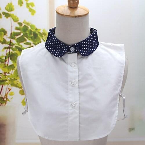 YSMILE Y Women Fashion Dot Decoration Fake Collar Personality Cotton Remove Shirt Blouse High Quality Detachable Collar For Lady