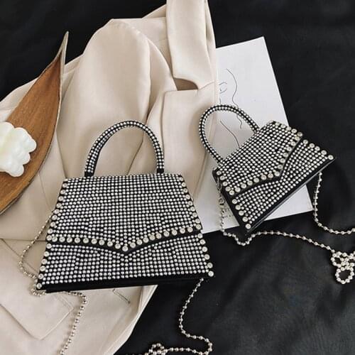 Small Shoulder Bags For Women With Diamond Fashion Crossbody Bags Silver Chain Lady Designer Handbag Totes Evening Party Bags