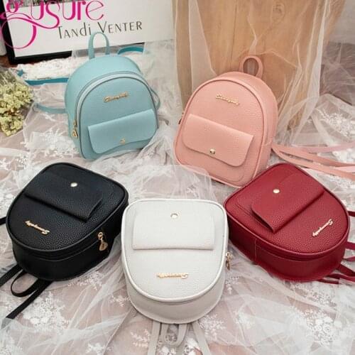 Gusure Mini Backpack Women PU Leather Shoulder Bag For Teenage Girls Multi-Function Small Bagpack Female Ladies School Bags