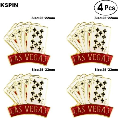 Las Vegas Brooches Lapel Pin Flag badge Brooch Pins Badges 4pcs