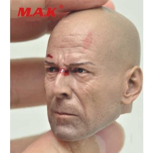 1/6 Bruce Willis Head Sculpt Broken Ver For 12'' Male Action Figure Dolls 1/6 Head Sculpture Model
