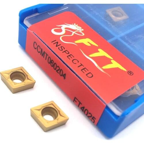 10PCS CCMT060204 Carbide Inserts CCMT09T304 CCMT09T308 CCMT060208 FT4025 Turning Tools Internal Lathe Blades For Steel