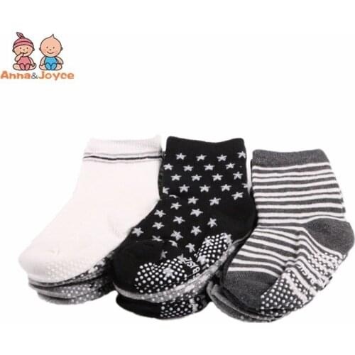 12 Pairs/lot ) 100% Cotton Baby Socks Rubber Slip-resistant Floor Socks Small Kids Socks 1--3years