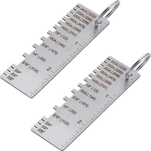2PCS Sheet Metal Guage Tool Sheet Thickness Gauge Stainless Steel Welding Gage Plated Size Inspection Tool