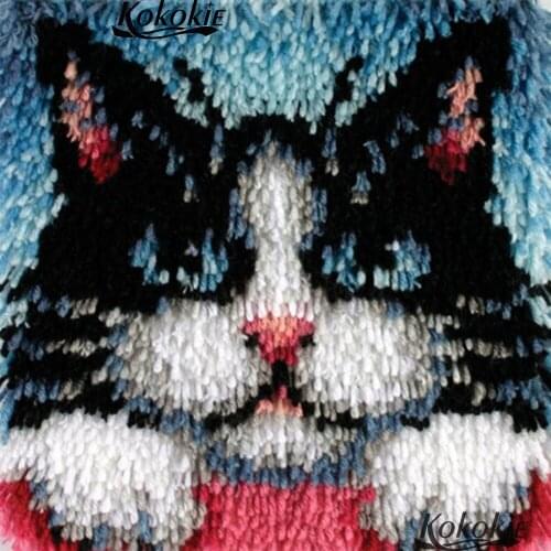 3d Latch hook rug kits Handmade Unfinished Embroidery Pillowcase diy cartoon carpet Crocheting Kit Rug Yarn Needlework