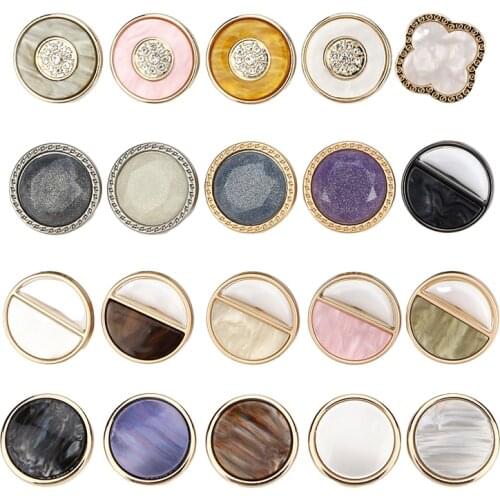 5 pcs high-end fashion hit color diamond handmade DIY metal buttons sewn on stilts button M-07