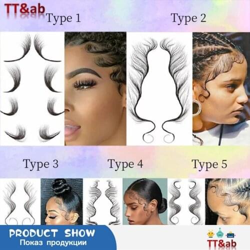 6 Styles Fashion Baby Hair Tattoo Stickers Creating The Seriously Real Baby Hairs For You Hairline Sticker