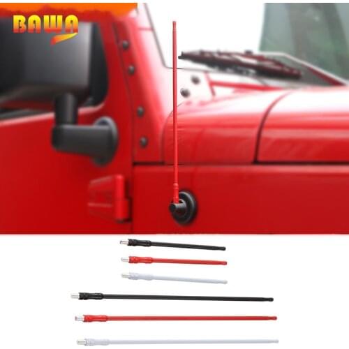 BAWA Car Metal Aerials for Jeep Wrangler JK 2007-2017 3 Color 17CM 33CM AM FM Radio Antennas for Jeep Wrangler JL 2018