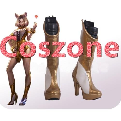 LOL KDA Prestige Edition Ahri Golden High Heel Boots Cosplay Shoes Halloween Cosplay Costume Accessories