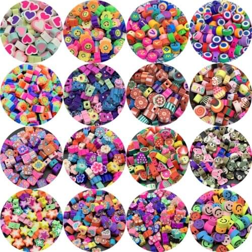 30pcs/Lot 10mm Mixed Clay Beads Spacer Beads Polymer Clay Beads For Jewelry Making DIY Handmade Charm Bracelet Necklace