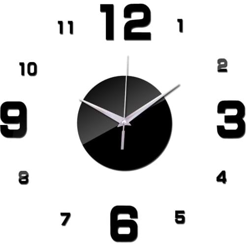 Clock clocks horloge watch large decorative wall duvar saati 3d diy acrylic mirror quartz needle modern