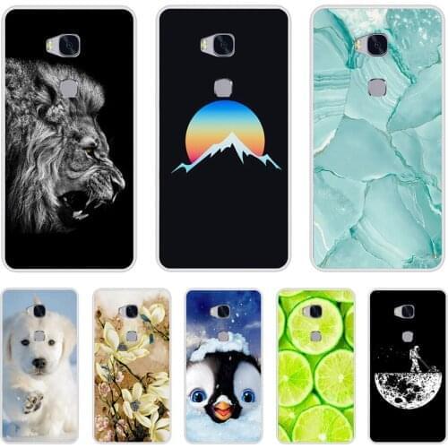 For huawei honor 5X cover phone case soft tpu silicon back cover 360 full protective printing transparent clear coque